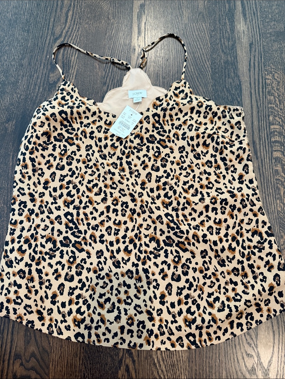 J. Crew Leopard Print Satin Cami in Tan and Black